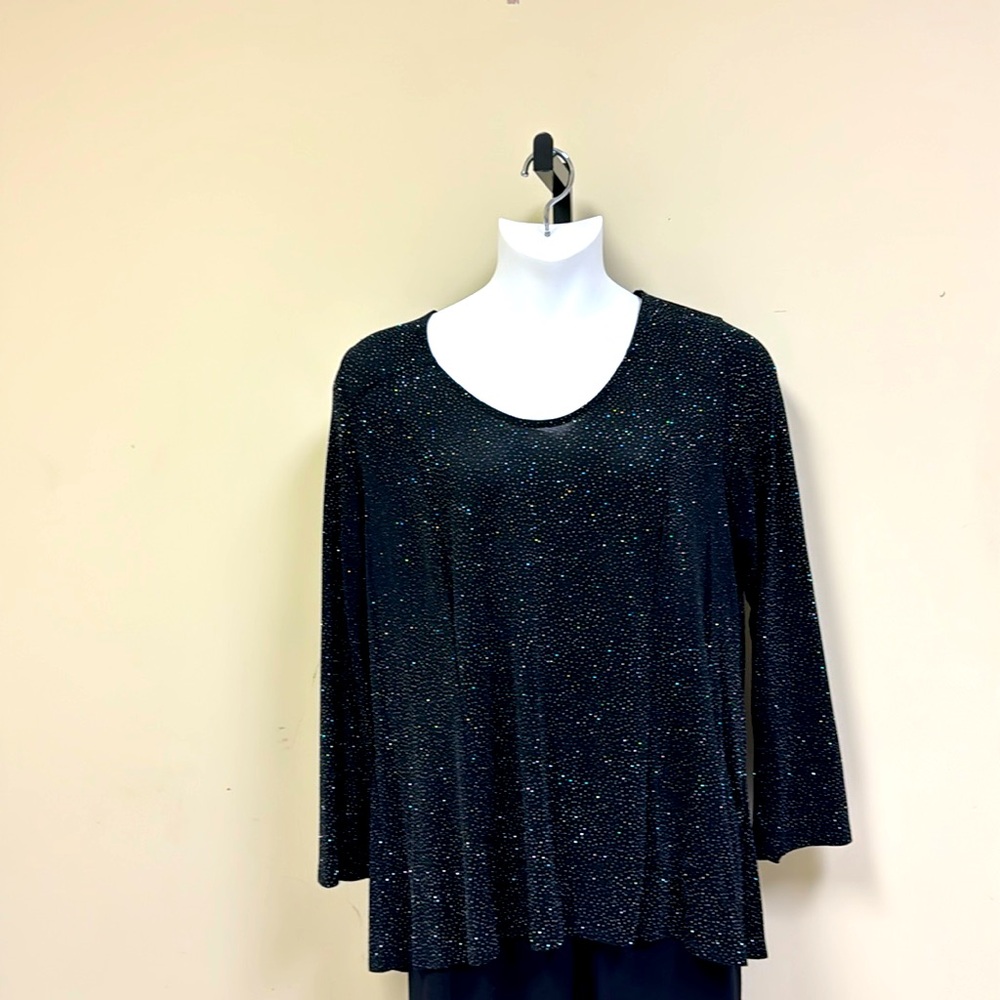 Plus size Karen Kane black/silver sparkle tunic top
